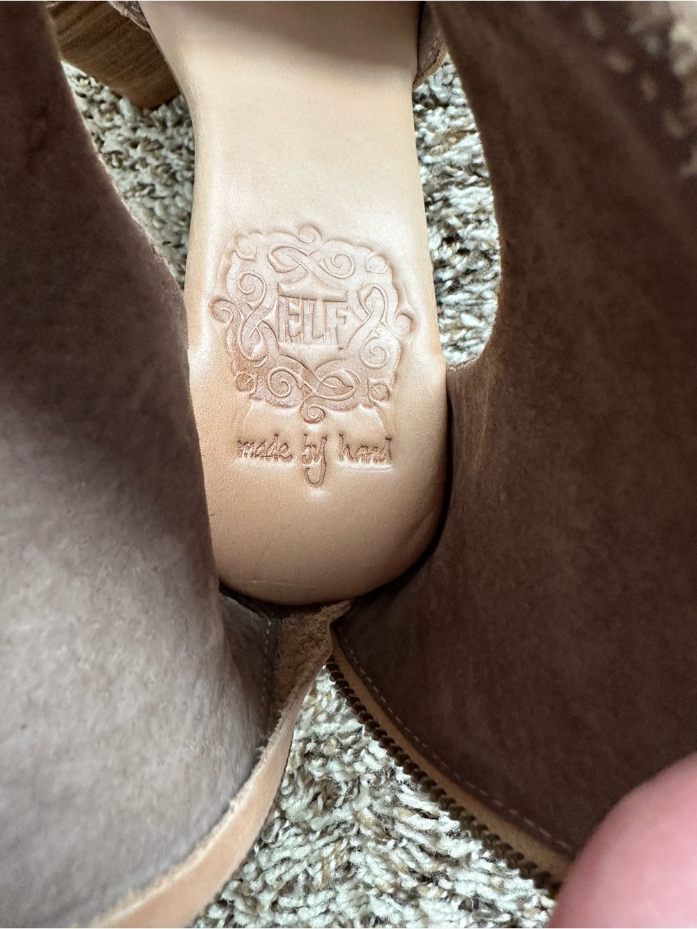 ELF Made by Hand Athena Woven Braided Wedge Sandal Beige Size 7 Boho - Picture 9 of 11